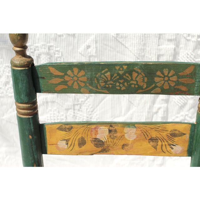 Pair of Mexican Folk Art Chairs in Green From the 1930s For Sale - Image 10 of 12