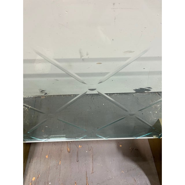 Hollywood Regency Brass and Cut Glass Fireplace Screen For Sale - Image 10 of 11