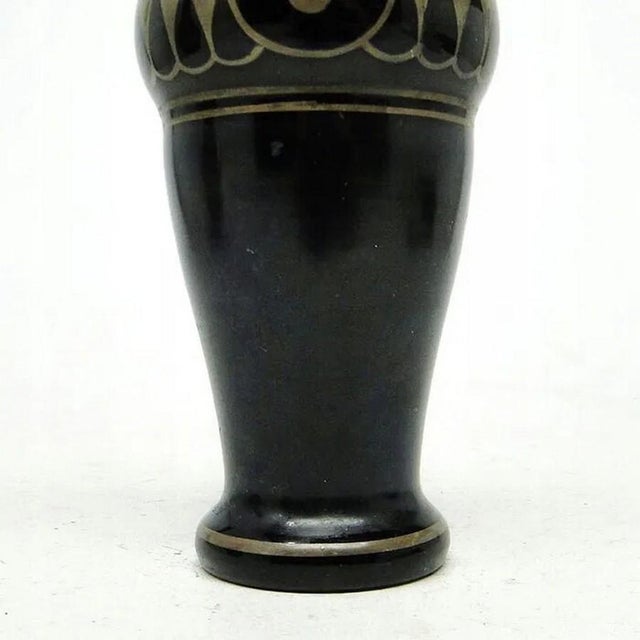 Antique Art Nouveau Vase with Glass, 1900s For Sale - Image 4 of 6