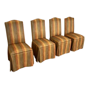 Set of 4 Upholstered Skirted Dining Chairs