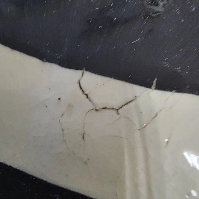 1960s Large Mid Century Modern Italian Striped Ceramic Lamps - a Pair For Sale - Image 5 of 5