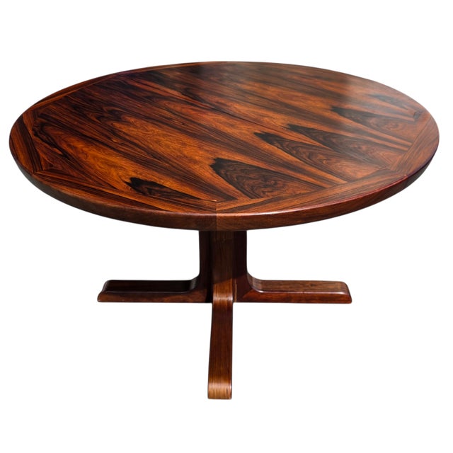 Mid-Century Modern Mid 20th Century Danish Modern Rosewood 2 Leaf Dining Table For Sale - Image 3 of 13