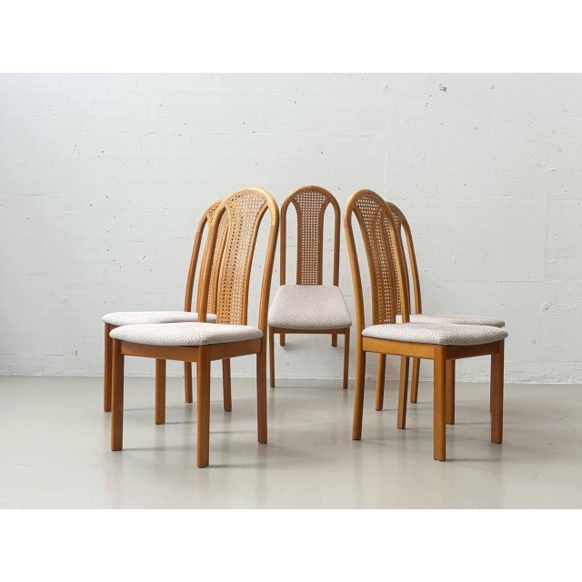 1980s Vintage Dining Chairs with Viennese Caning from Lübke, 1980s, Set of 6 For Sale - Image 5 of 18