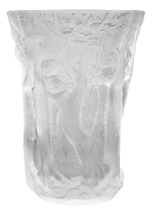 Bohemian Frosted Art Glass Forest Vase