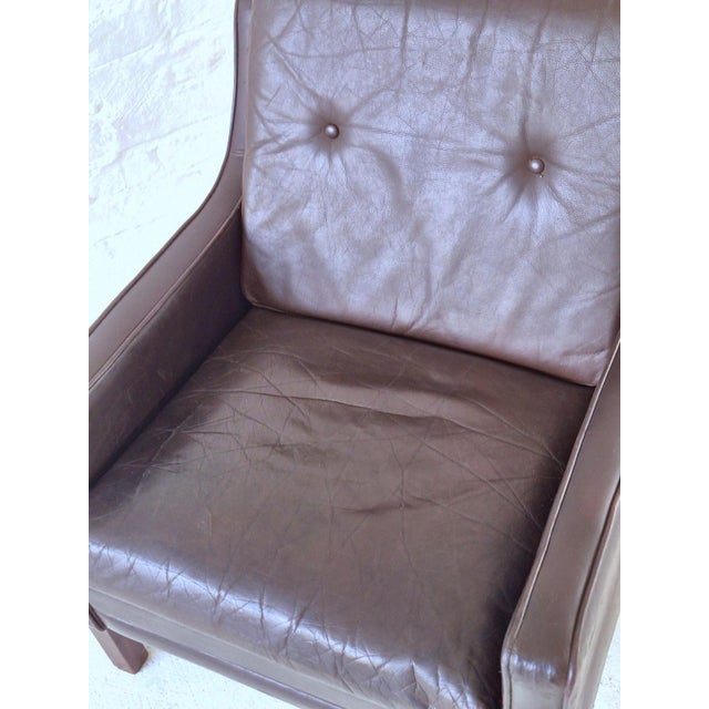 Mid 20th Century Mid-Century Modern Danish Lounge Chair in Dark Brown Leather, 1960s For Sale - Image 5 of 9