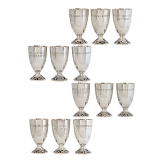 Vintage U.S. Navy Silver Plate Naval Ship Goblets Set of 12 For Sale
