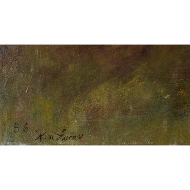 1990s Trees at the Top of the Hill - California Coastal Landscape in Oil on Canvas by Kenneth Lucas For Sale - Image 5 of 7