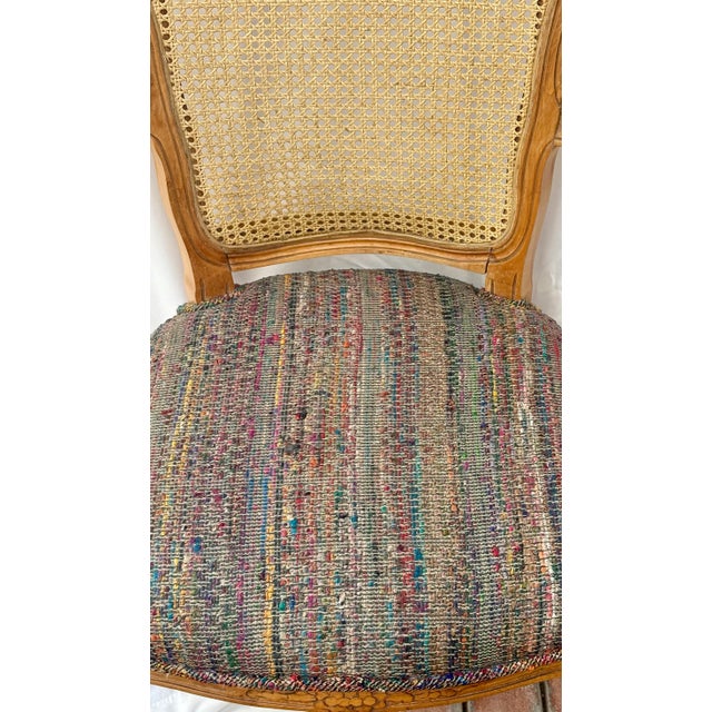 Late 20th Century French Provincial Louis XV Style Cane Back Arm Chair For Sale In Palm Springs - Image 6 of 12