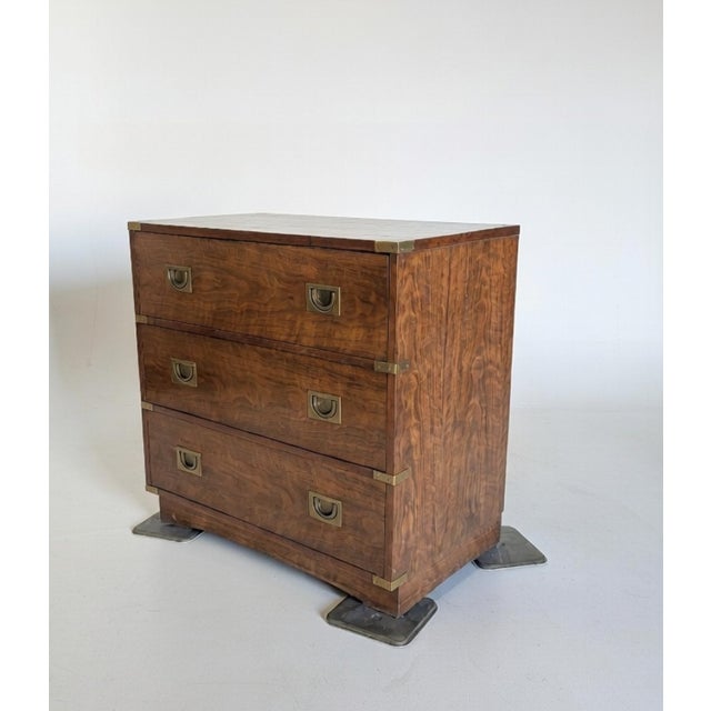 Mid-Century Modern Vintage Drexel Brigade Collection Campaign Chest of Drawers - Mid-Century Modern Style For Sale - Image 3 of 11