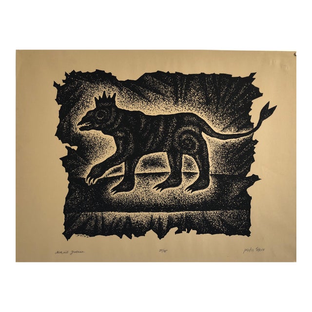 Michail GrobmanLarge Post Soviet Non Conformist Russian Israeli Animal Beast Lithograph Print For Sale