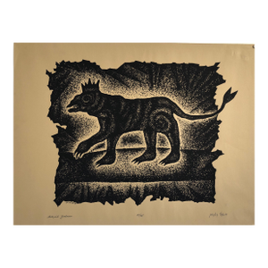 Michail GrobmanLarge Post Soviet Non Conformist Russian Israeli Animal Beast Lithograph Print