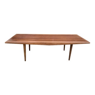 1970s Mid Century Modern Slat Coffee Table For Sale