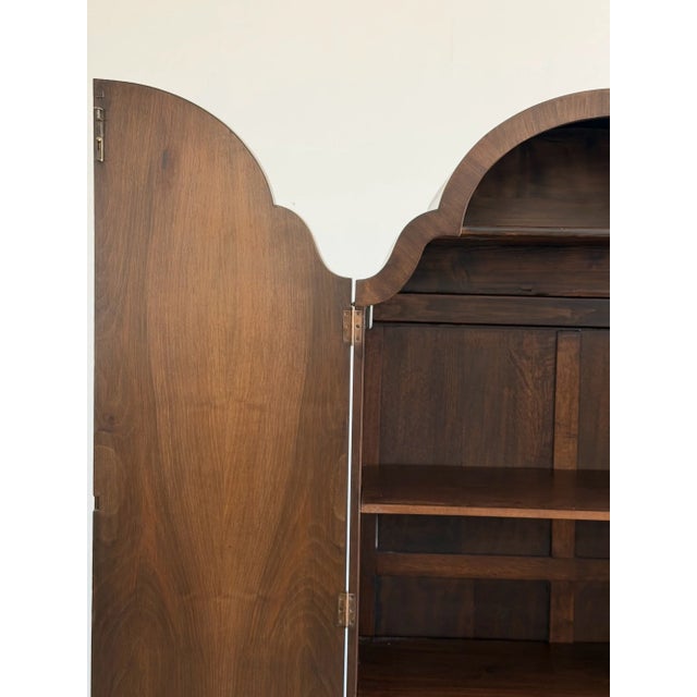1960s Burl & Walnut Art Decor Armoire on Cabriole Legs For Sale - Image 14 of 17