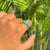Turquoise 3.32 Ct Three Stone Turquoise Claw Set Engagement Ring in 14k Solid Gold Size 6.5 For Sale - Image 8 of 13