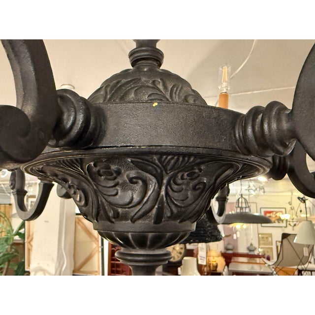 Black Vintage Mauldin Lighting Bespoke Spanish Revival Chandelier For Sale - Image 8 of 12