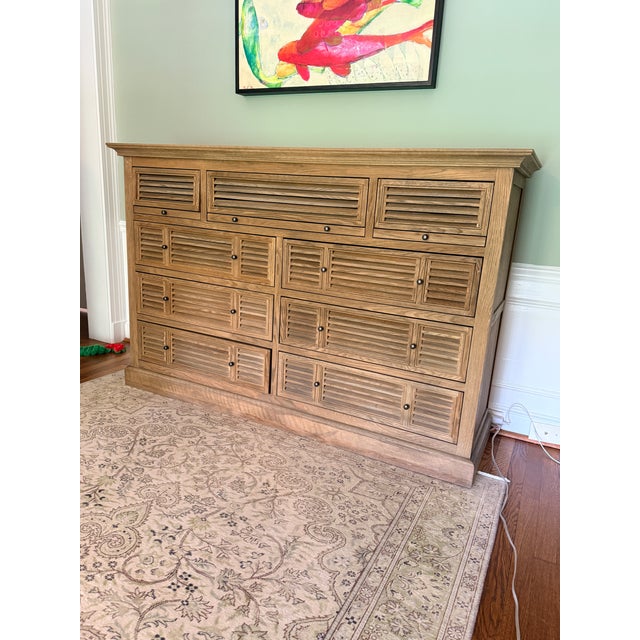 Rustic Oversized Restoration Hardware Shutter Dresser For Sale - Image 3 of 7