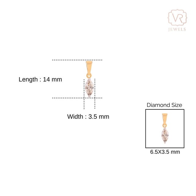 Marquise Cut Certified Diamond Solitaire Pendant in 14k Yellow Gold For Sale - Image 9 of 13