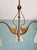 19th Century Antique Art Nouveau Chandelier in Brass and Scalloped Frosted Glass, 1890s For Sale - Image 5 of 16