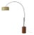 Tambo 92" Arc Floor Lamp, Mid-Century Modern, Black Nickel, Dark Walnut Base, Avocado Shade For Sale