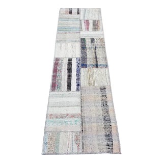 Mid 20th Century Kurdish Handwoven Kililim Runner Carpet For Sale