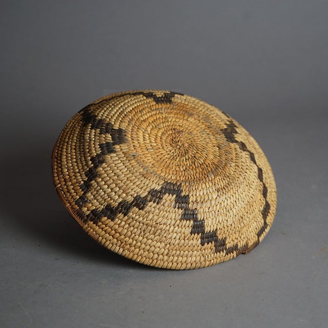 Antique Southwest Navajo Decorated Low Basket Circa 1920 For Sale - Image 4 of 7