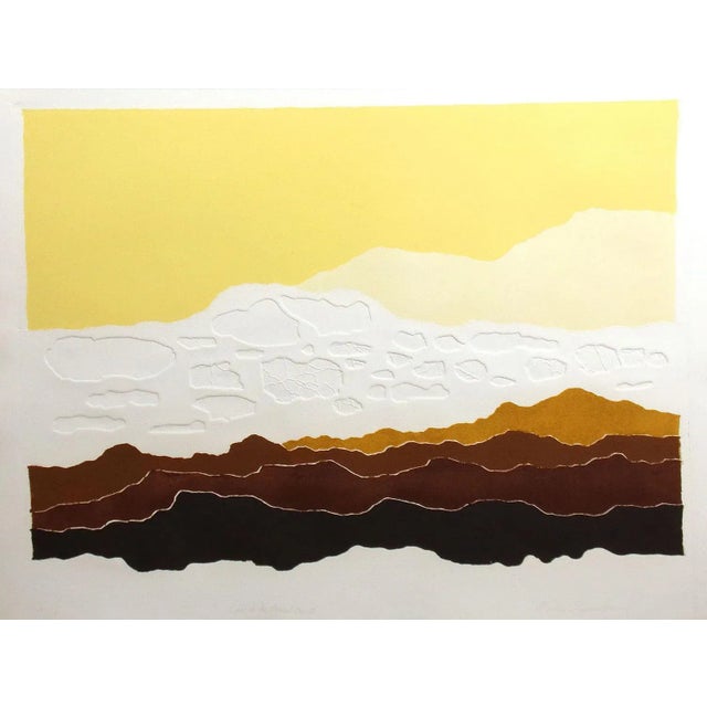 Printmaking Materials 1980s "Land of the Ancients Ones III" Collagraph Etching by Martha Slaymaker, Signed Numbered Unframed For Sale - Image 7 of 7