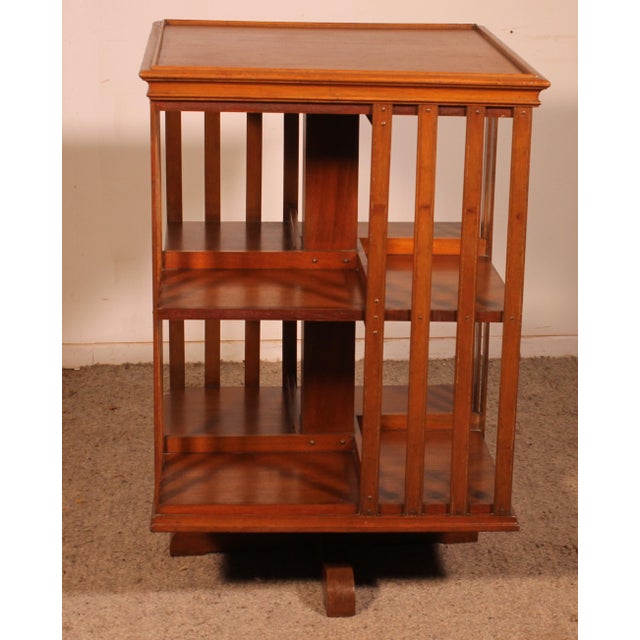 Tan Revolving Bookcase in Light Mahogany, 1890s For Sale - Image 8 of 12