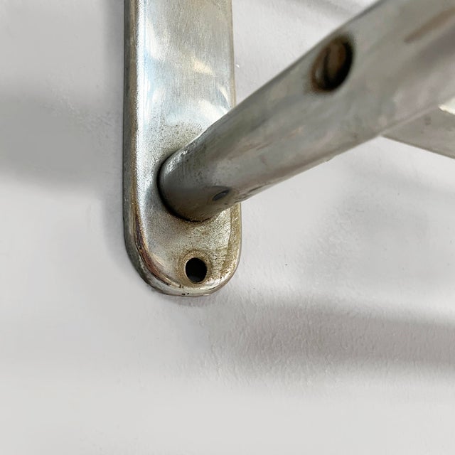 Silver Italian Art Deco Metal Coat Hanger with Hat Rack, 1940s For Sale - Image 8 of 17