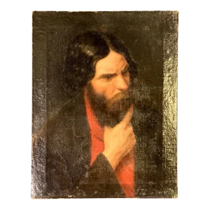 Circa 1900 Italian Portrait Oil Painting of a Man