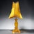 Unusual vintage amber acrylic glass table lamp, most likely dating from the 1960s–1970s, combining a highly decorative...