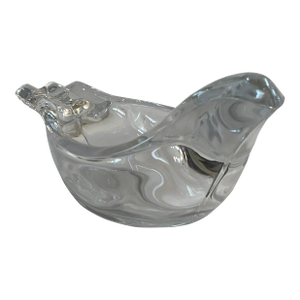 1960's French Glass Dove Ashtray