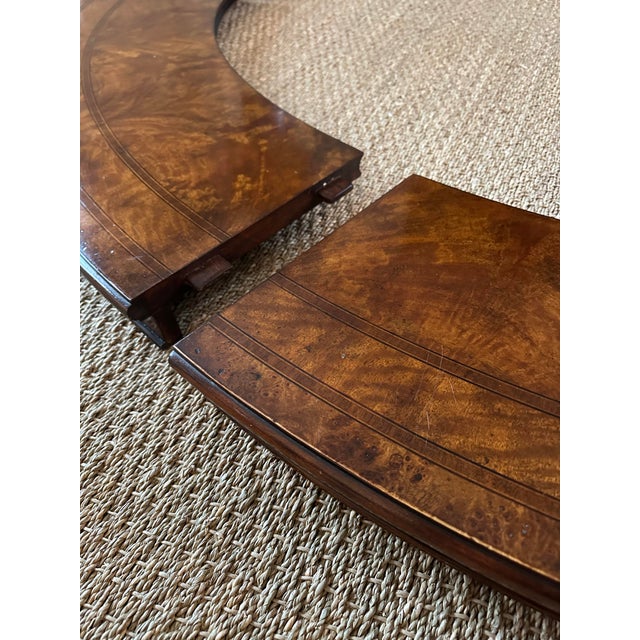 Gorgeous Theodore Alexander Essential Mahogany Flame Wood Round Extension Table- 57"round Extends to 82" Round For Sale - Image 9 of 12