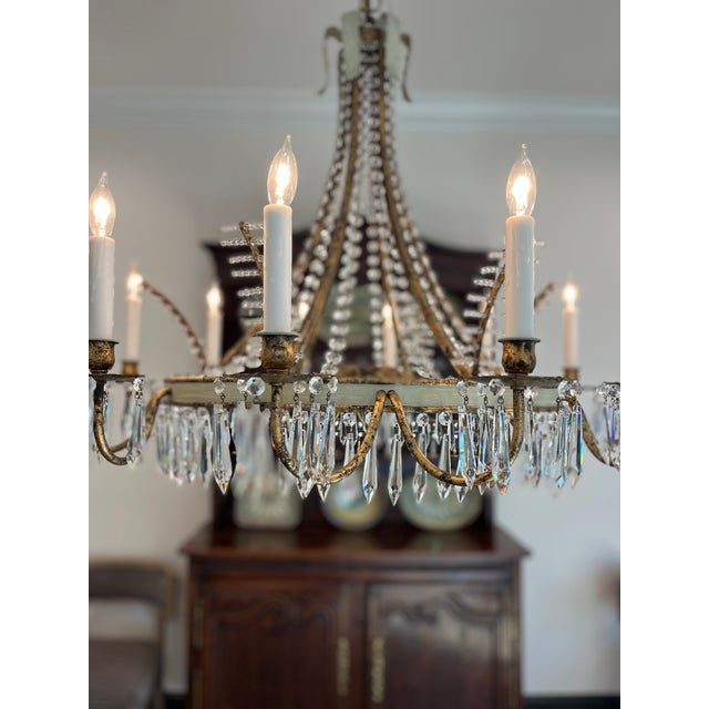 David Iatesta Scalloped Tole Chandelier For Sale - Image 13 of 18
