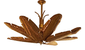 Golden Palm Leaf Ceiling Lamp