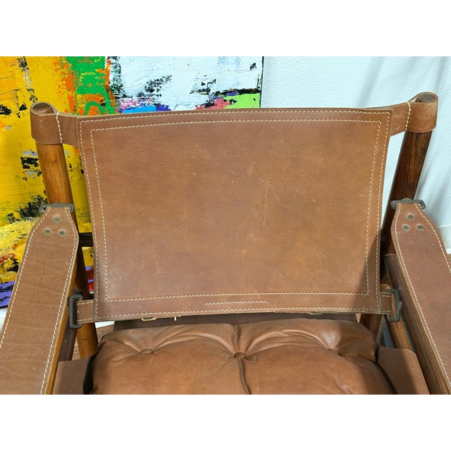 Nice Clean Pair of 1970’s Attributed to Arne Norell Sirocco Chairs in Brown Leather & Rosewood For Sale - Image 17 of 18