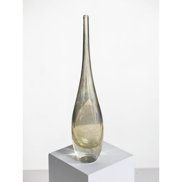 Elegant Swedish Sommerso art glass vase designed by Bengt Orup for Johansfors Glassworks, 1960s. The vase features a...