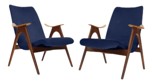 Modern Medellin Mid-Century Style Lounge Chairs - a Pair