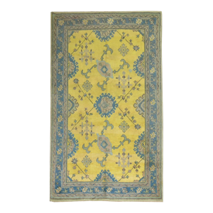 Antique Zabihi Collection Yellow Teal Turkish Oushak