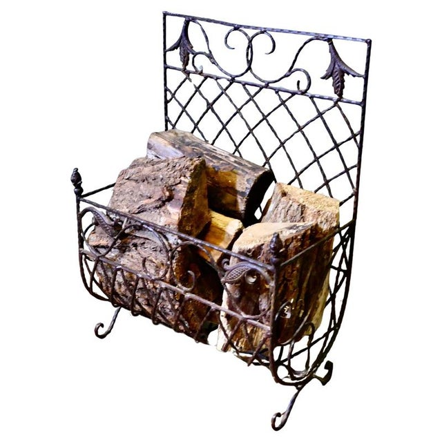 Gray Ironwork Log Basket, 1960s For Sale - Image 8 of 8