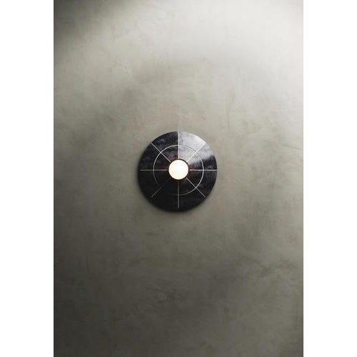 Ceramic Large Navazi Circular Wall Lamp in Scorched Coal Ceramic and Glass by Svitanok For Sale - Image 7 of 8