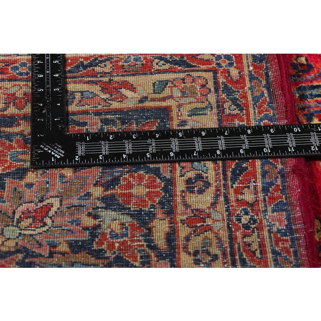 Antique Red Persian Sarouk Rug - 10'01 X 15'09 For Sale In Dallas - Image 6 of 9