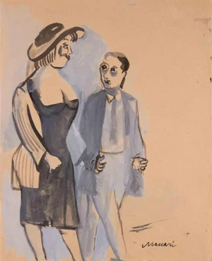 Mino Maccari, The Companion, Watercolor, Mid-20th Century