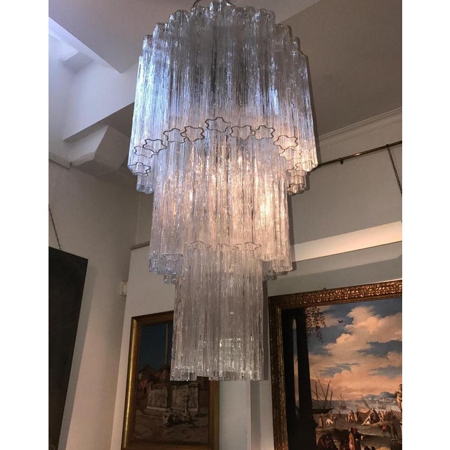 Large Murano Glass Tronchi Chandelier, 1970 For Sale - Image 9 of 13