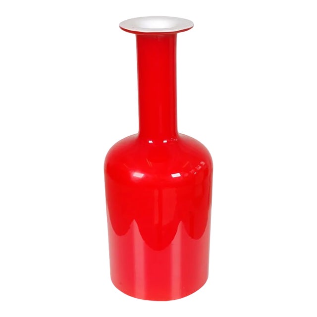 Red Glass Vase from Otto Brauer Holmegaard For Sale
