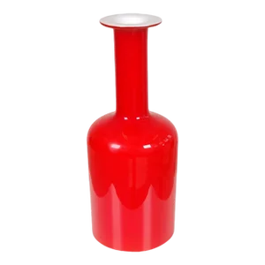 Red Glass Vase from Otto Brauer Holmegaard