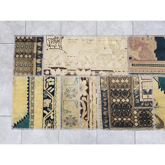 Textile Beiege Handmade Vintage Runner Rug For Sale - Image 7 of 10