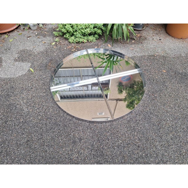 Large Steel Mirror by Vittorio Introini for Saporiti, 1960s, in Very Good conditions. Designed 1960 to 1969 This piece is...