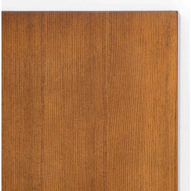 Art Deco Style Lacquered Wood Beveled Glass Mirror, with faux ivory border. Mirror plate: 35.75" H x 15.75" W; frame: 52"...