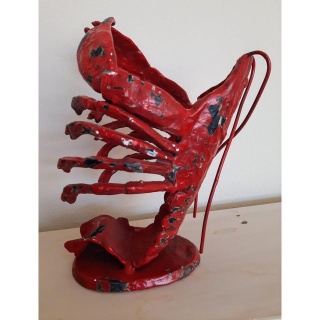 Metal Figural Cast Iron Lobster Wine Holder For Sale - Image 7 of 13