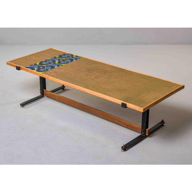 Mid-Century Italian Cocktail Table With Craquelure and Enamel Top For Sale - Image 10 of 12